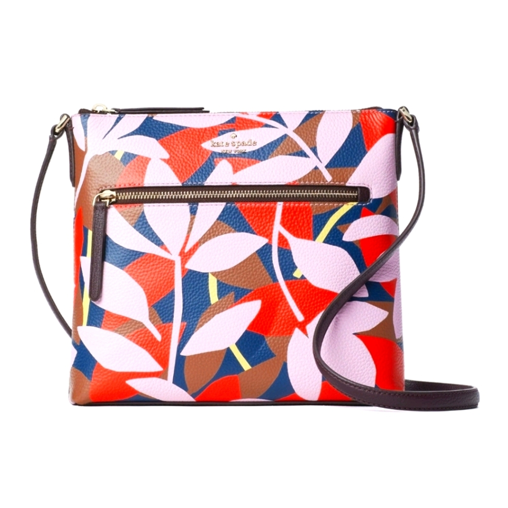 Kate Spade Jackson Tropical Toss top zip crossbody